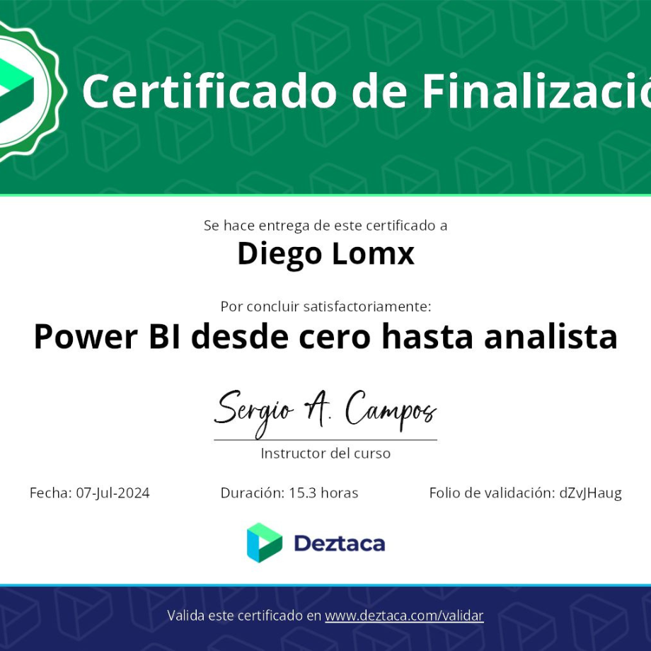 Certificados de finalización para cada curso